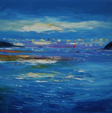 Summerlight heading out Loch Caolisport Knapdale 20x20